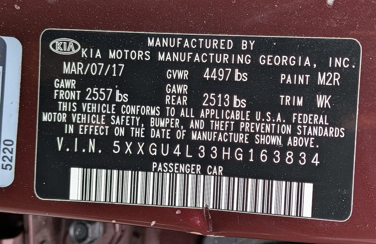 Kia Optima  2017 Kia Optima  2017