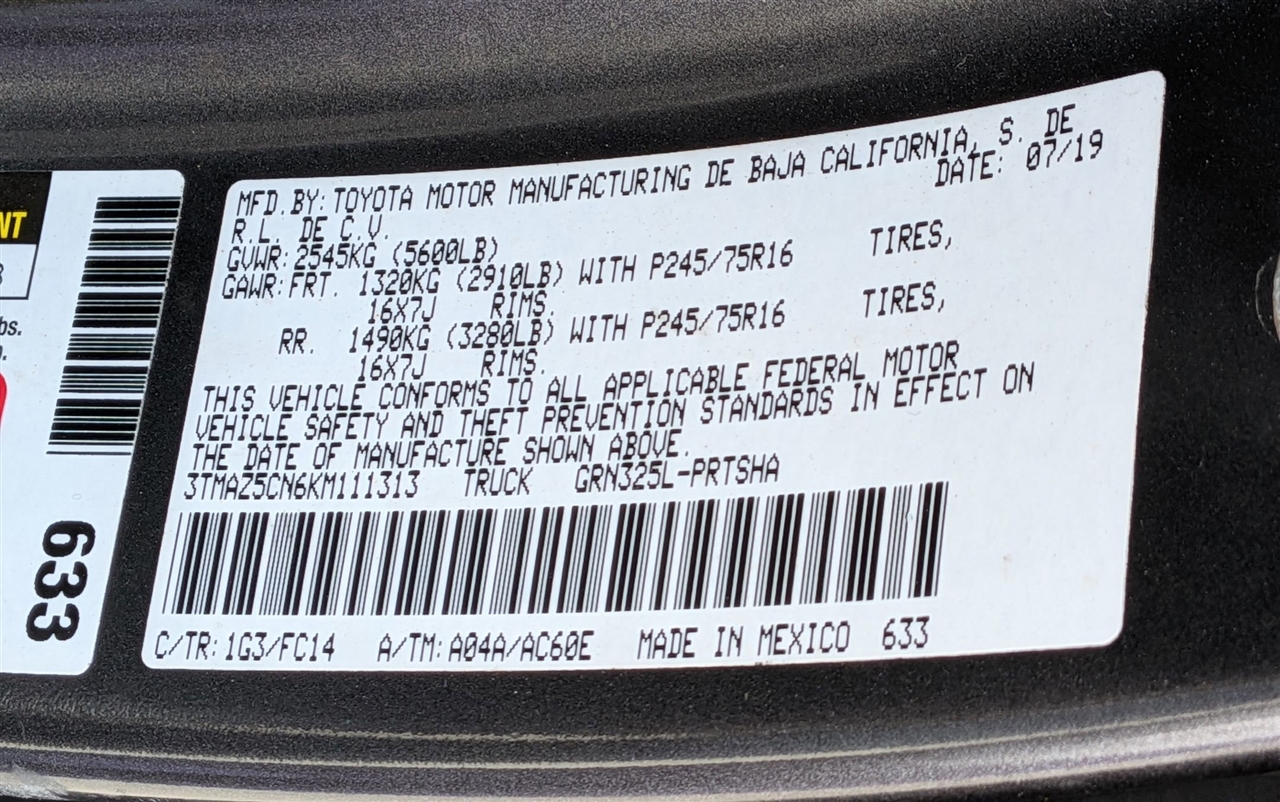 Toyota Tacoma 2WD  2019 Toyota Tacoma 2WD  2019