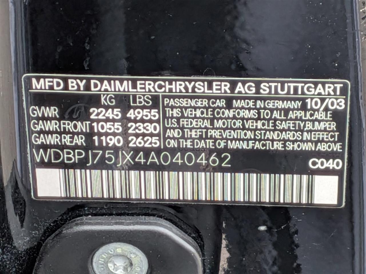 Mercedes-Benz CL-Class CL500 2004