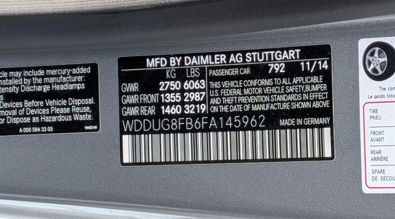 Mercedes-Benz S-Class 4dr Sdn S 550 4MATIC 2015