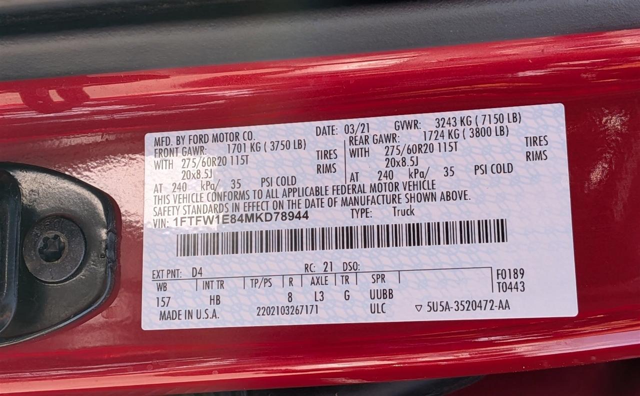 Ford F-150 4WD SuperCrew 157" Lariat 2021