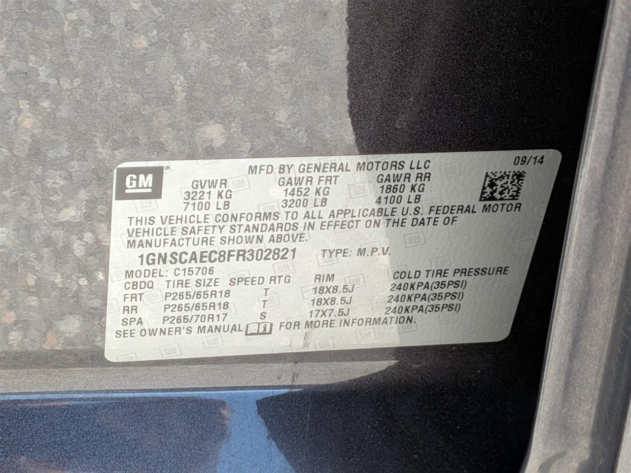 Chevrolet Tahoe  2015