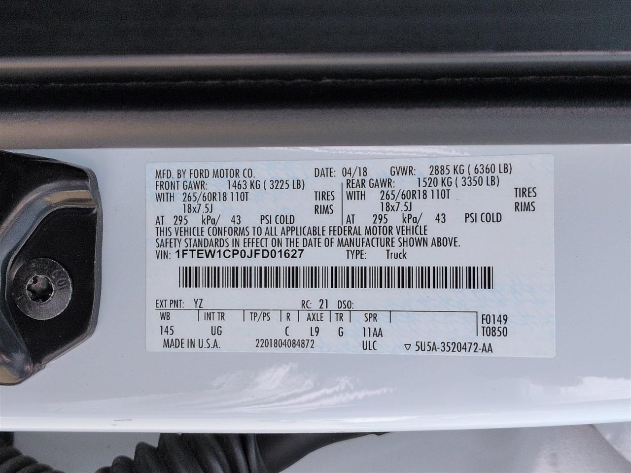 Ford F-150 2WD SuperCrew 145" XLT 2018