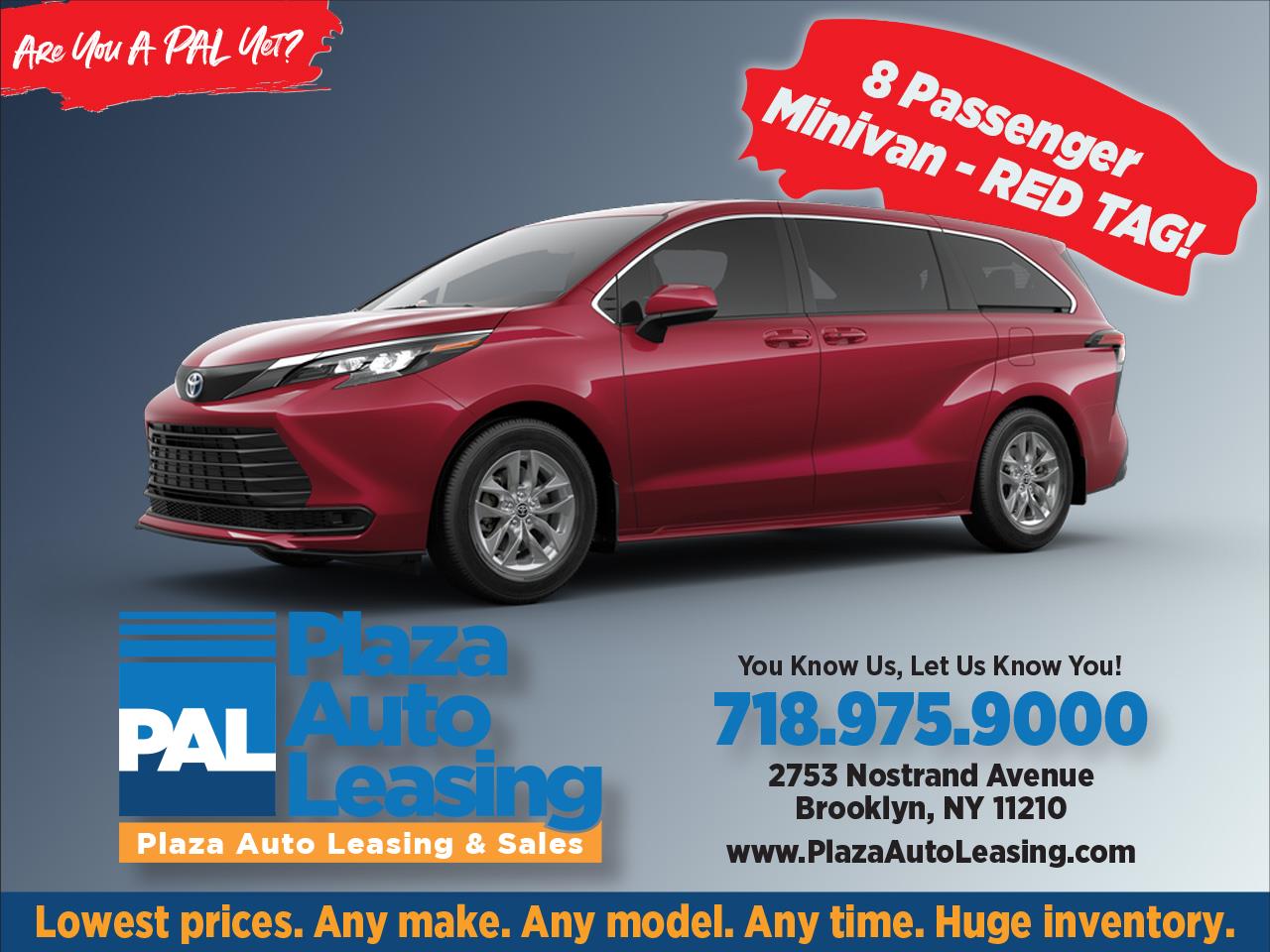 2025 Toyota Sienna XLE Hybrid RED TAG