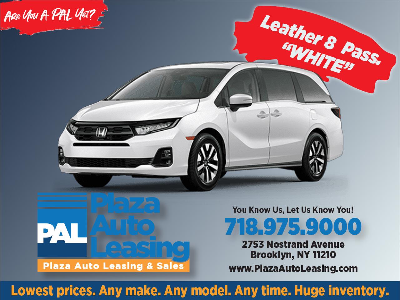 2026 Honda Odyssey 5dr EX-L "WHITE"