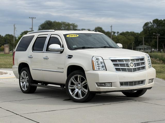 Pearl White 2014 Cadillac Escalade SUV / Crossover All-Wheel Drive Automatic