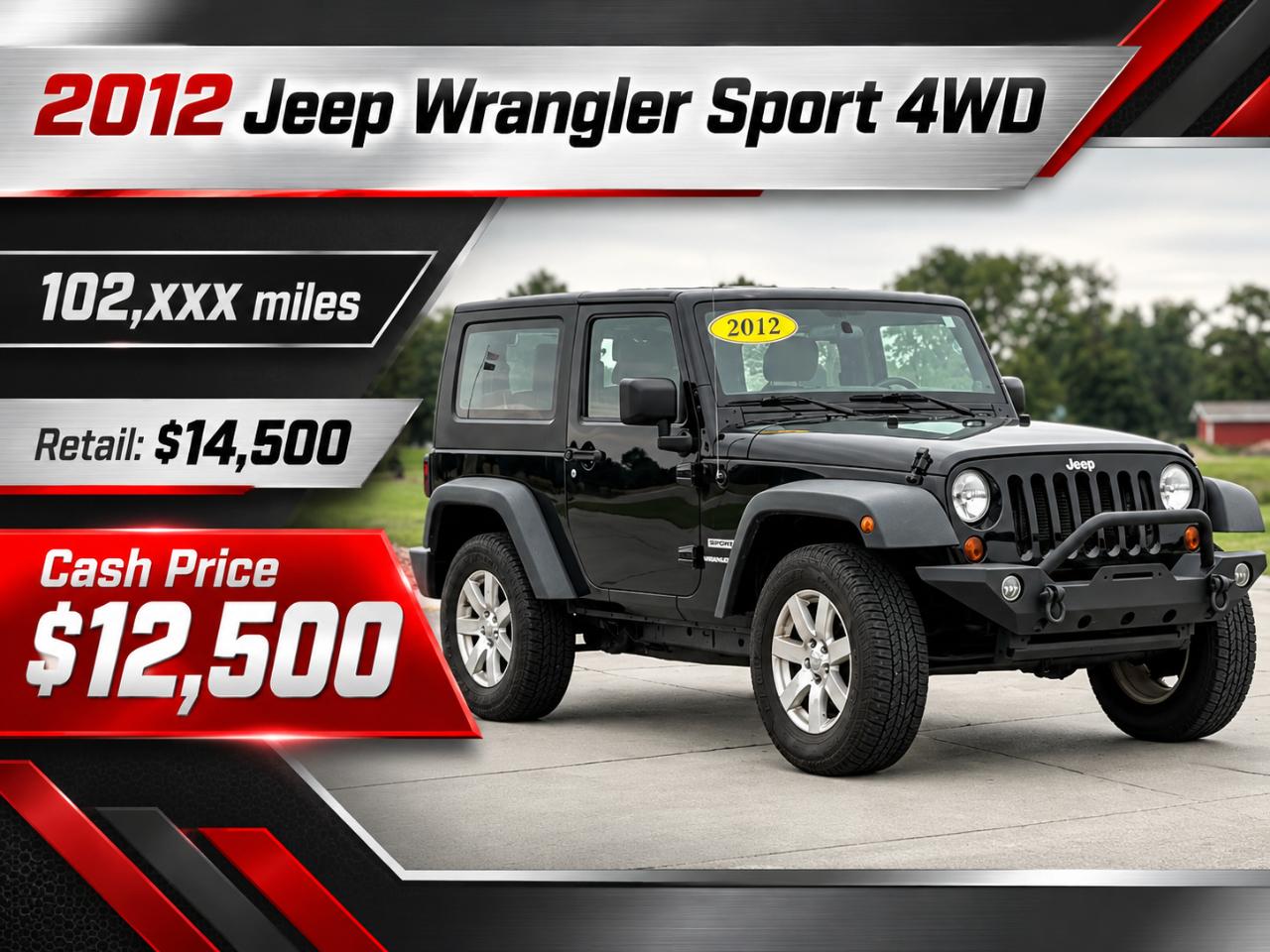 Black 2012 Jeep Wrangler SUV / Crossover Four-Wheel Drive Automatic