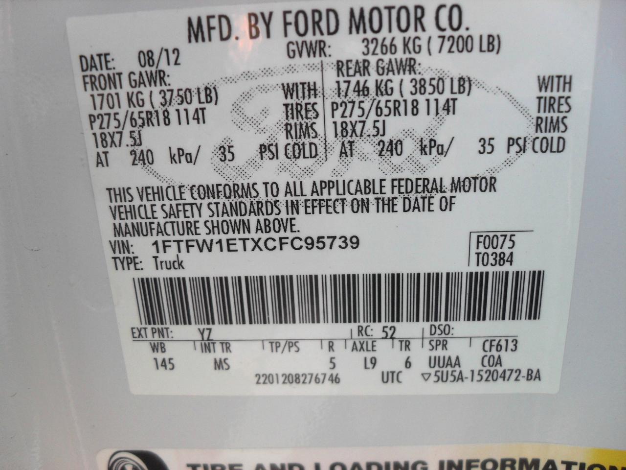Ford F-150 XLT SuperCrew 6.5-ft. Bed 4WD 2012
