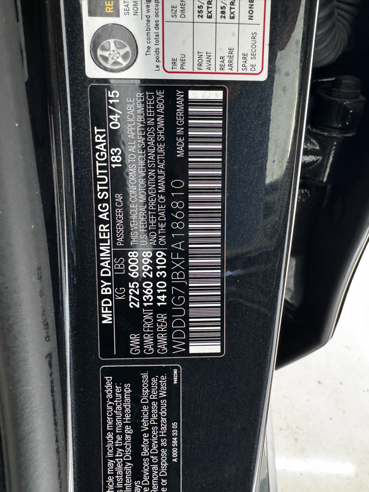 Mercedes-Benz S-Class 4dr Sdn S 63 AMG 4MATIC 2015