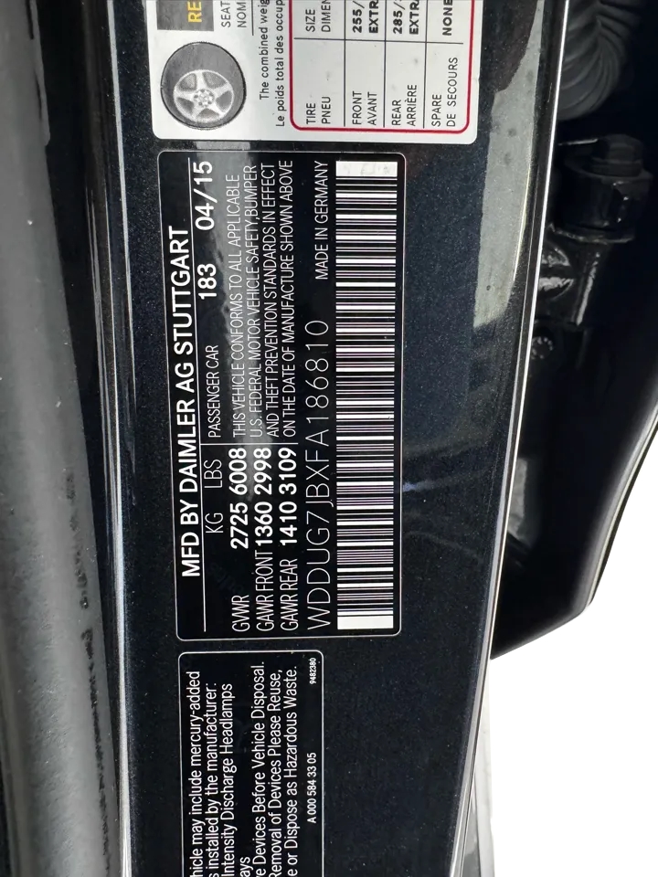 Mercedes-Benz S-Class 4dr Sdn S 63 AMG 4MATIC 2015