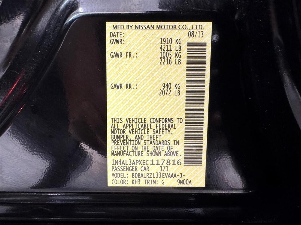 Nissan Altima 4dr Sdn I4 2.5 S 2014