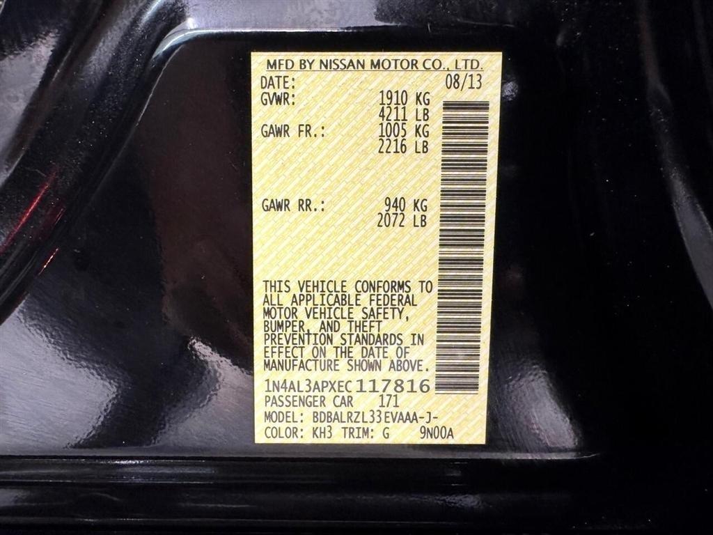 Nissan Altima 4dr Sdn I4 2.5 S 2014