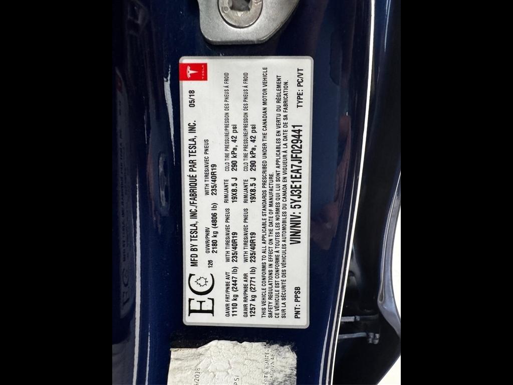 Tesla Model 3 Mid Range Battery RWD 2018