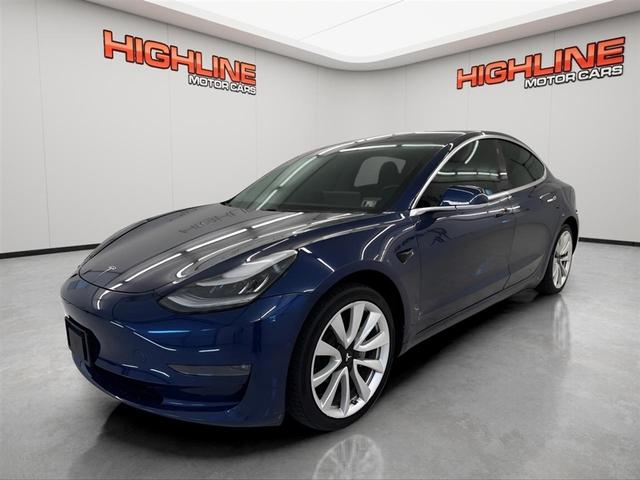 Blue 2018 Tesla Model 3 Mid Range RWD Sedan Rear-Wheel Drive Automatic