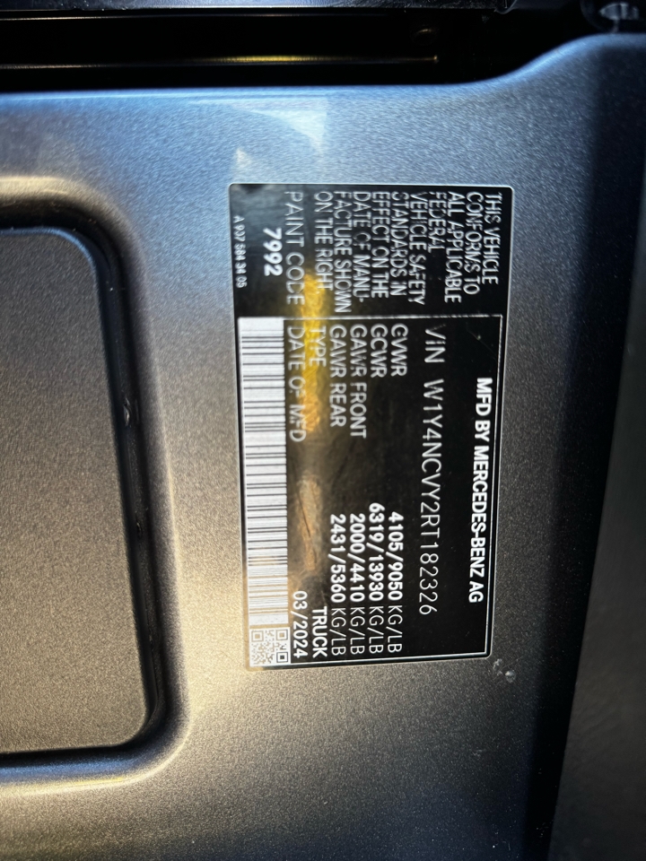 Mercedes-Benz Sprinter Van 2500 High Roof I4 Diesel HO 170" AWD 2024