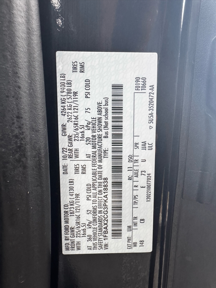 Ford Transit Passenger Wagon T-350 148" Med Roof XLT RWD 2023