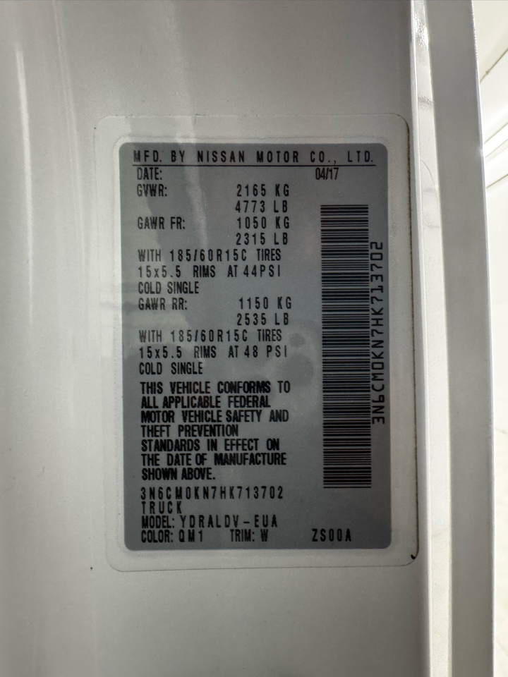 Nissan NV200 Compact Cargo I4 S 2017