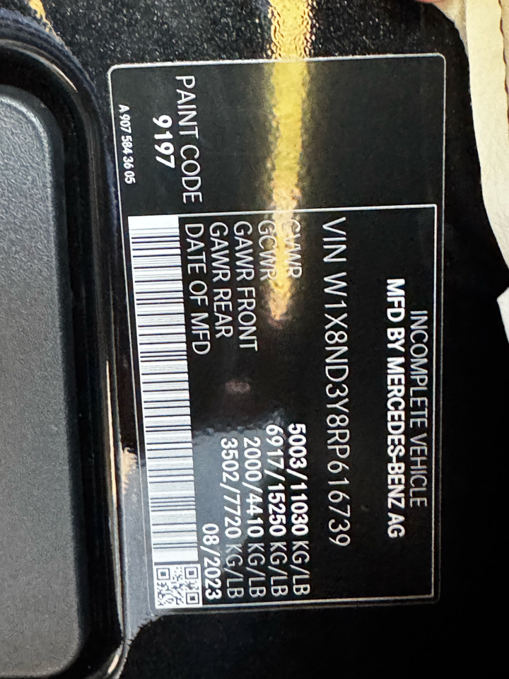 Mercedes-Benz Sprinter Cargo Van 3500XD High Roof I4 Diesel HO 170" Extended RWD 2024