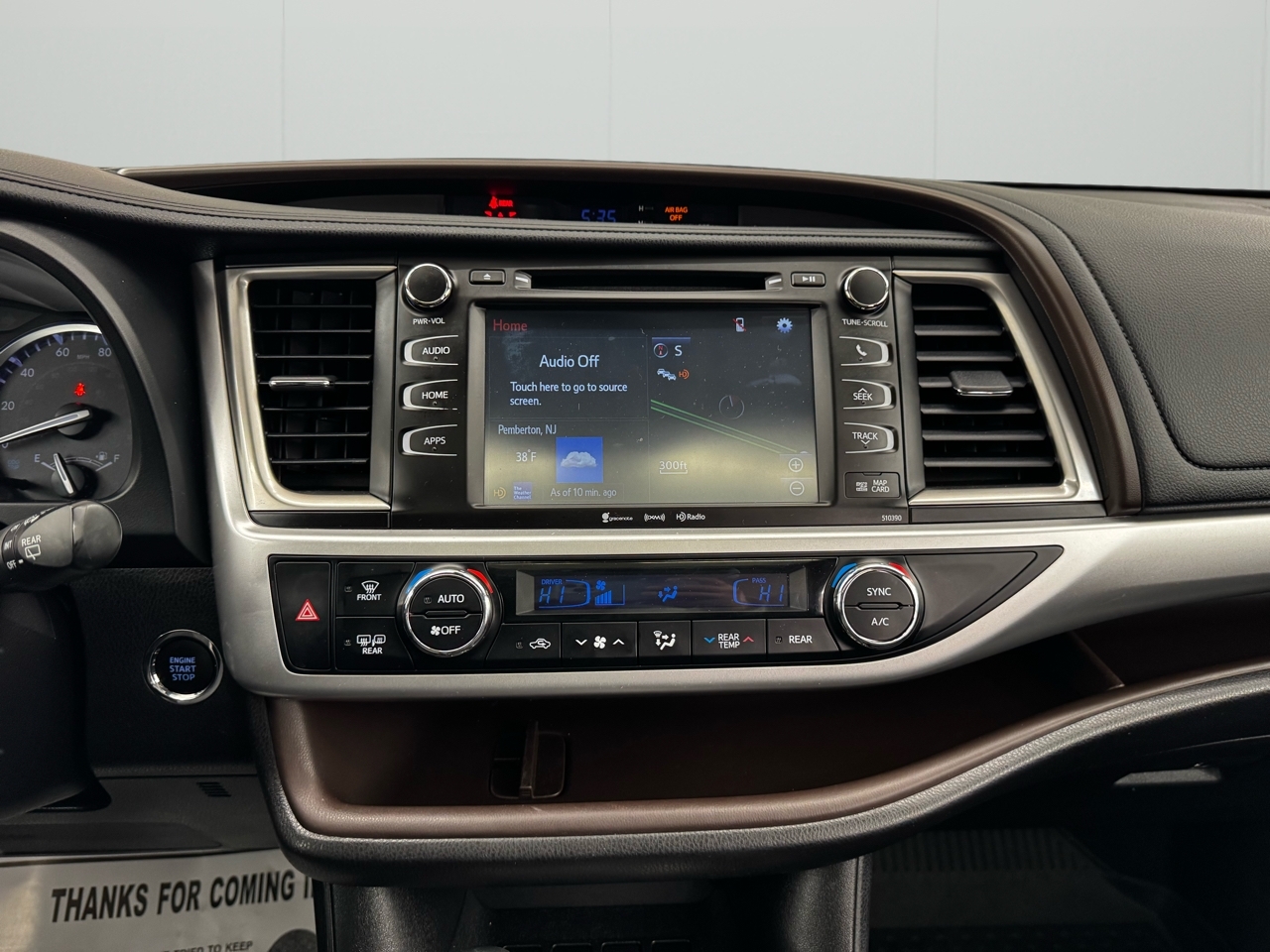 Toyota Highlander XLE V6 AWD (Natl) 2019