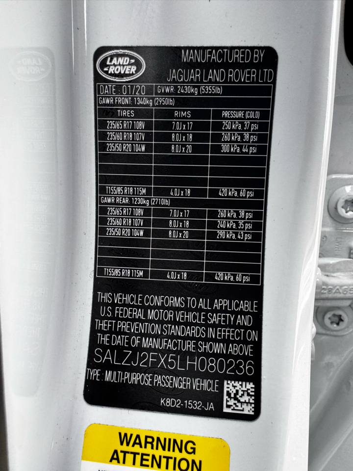 Land Rover Range Rover Evoque P250 S 2020