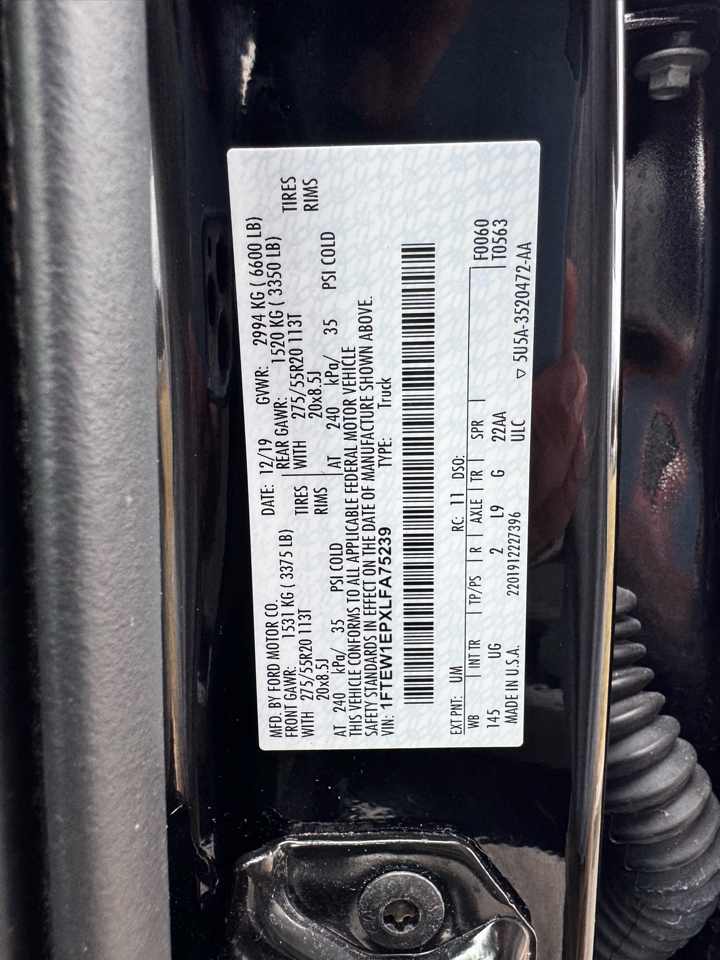 Ford F-150 Lariat 4WD SuperCrew 5.5' Box 2020