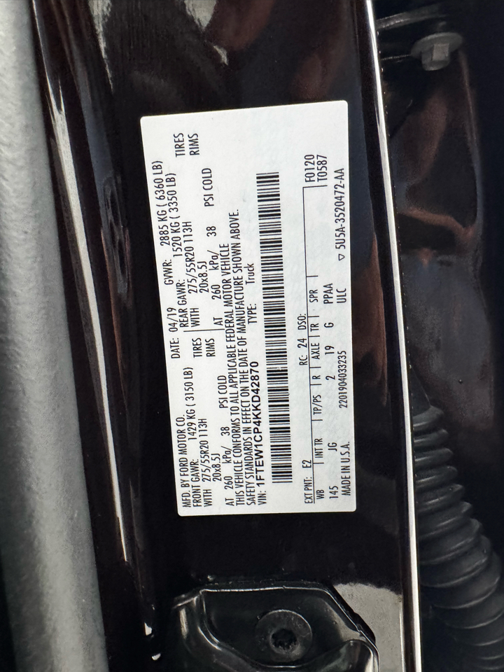 Ford F-150 Lariat 2WD SuperCrew 5.5' Box 2019