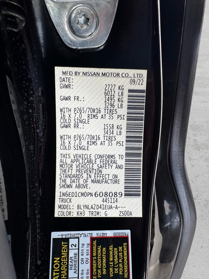 Nissan Frontier King Cab 4x4 S Auto *Ltd Avail* 2023