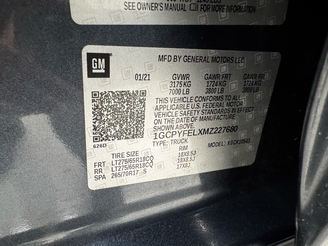 Chevrolet Silverado 1500 4WD Crew Cab 147" LT Trail Boss 2021