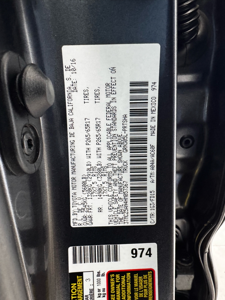 Toyota Tacoma TRD Sport Double Cab 4WD 2017