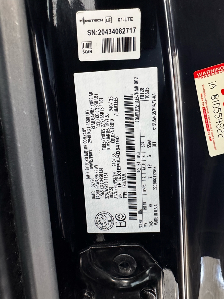 Ford F-150 Lariat 4WD SuperCab 6.5' Box 2020