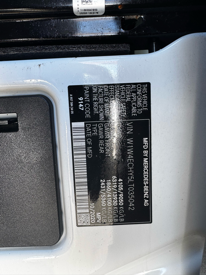 Mercedes-Benz Sprinter Van 2500 High Roof V6 170" RWD 2020