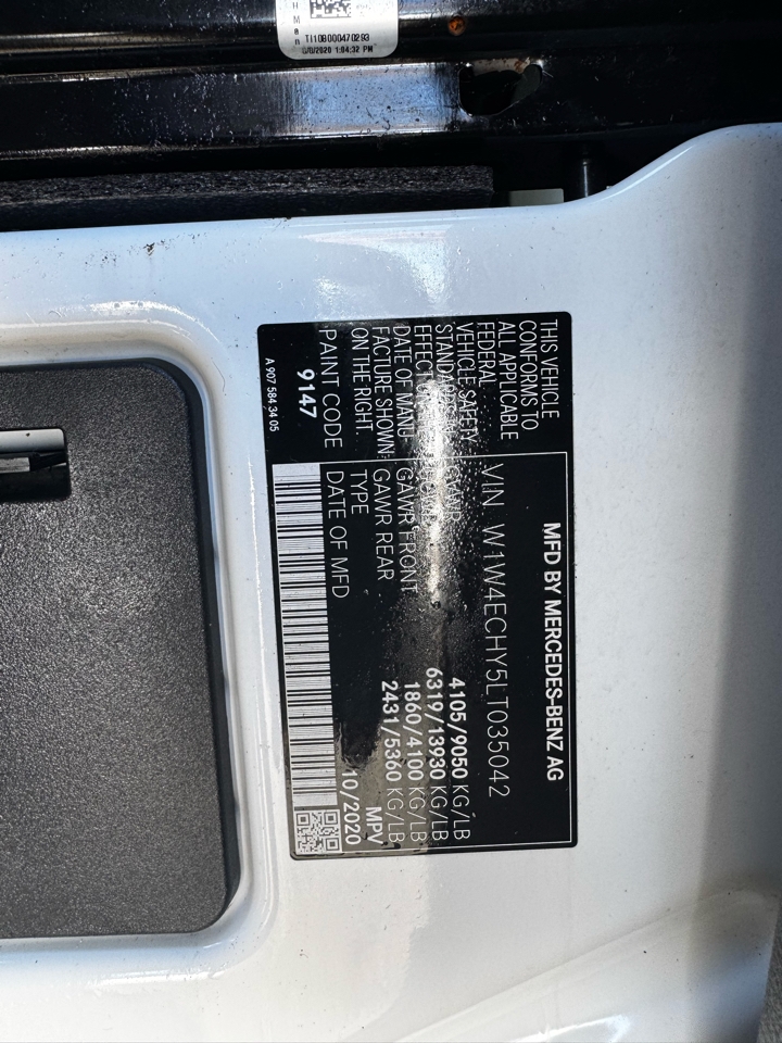 Mercedes-Benz Sprinter Van 2500 High Roof V6 170" RWD 2020