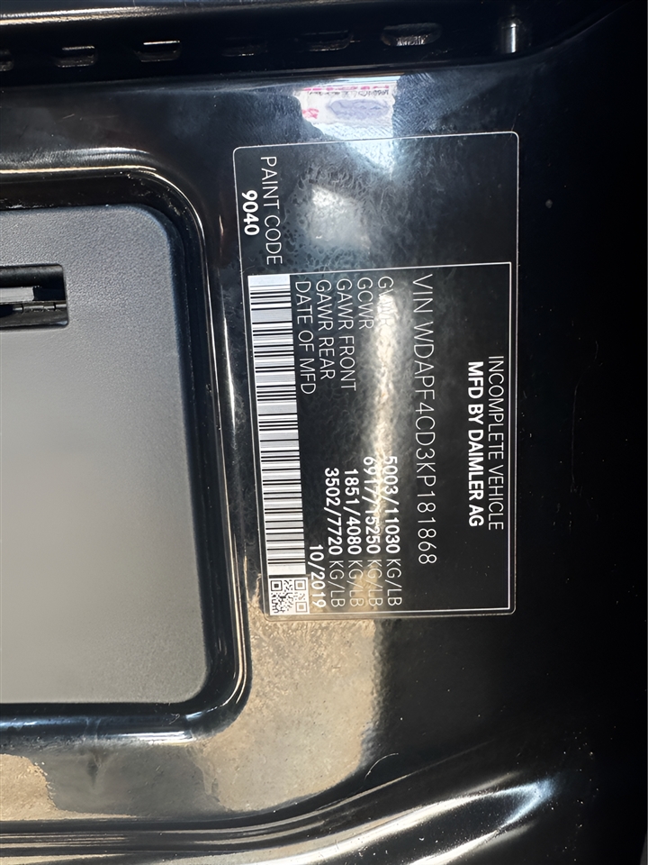 Mercedes-Benz Sprinter 4500 Standard Roof 170" 2019