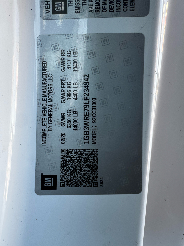 Chevrolet Silverado 3500HD CC 2WD Reg Cab 146" WB, 60" CA Work Truck 2020