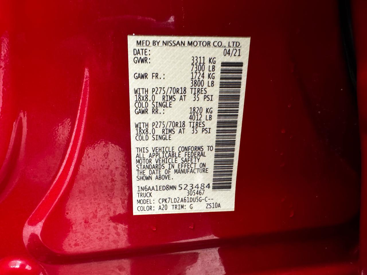 Nissan Titan 4x4 Crew Cab PRO-4X 2021