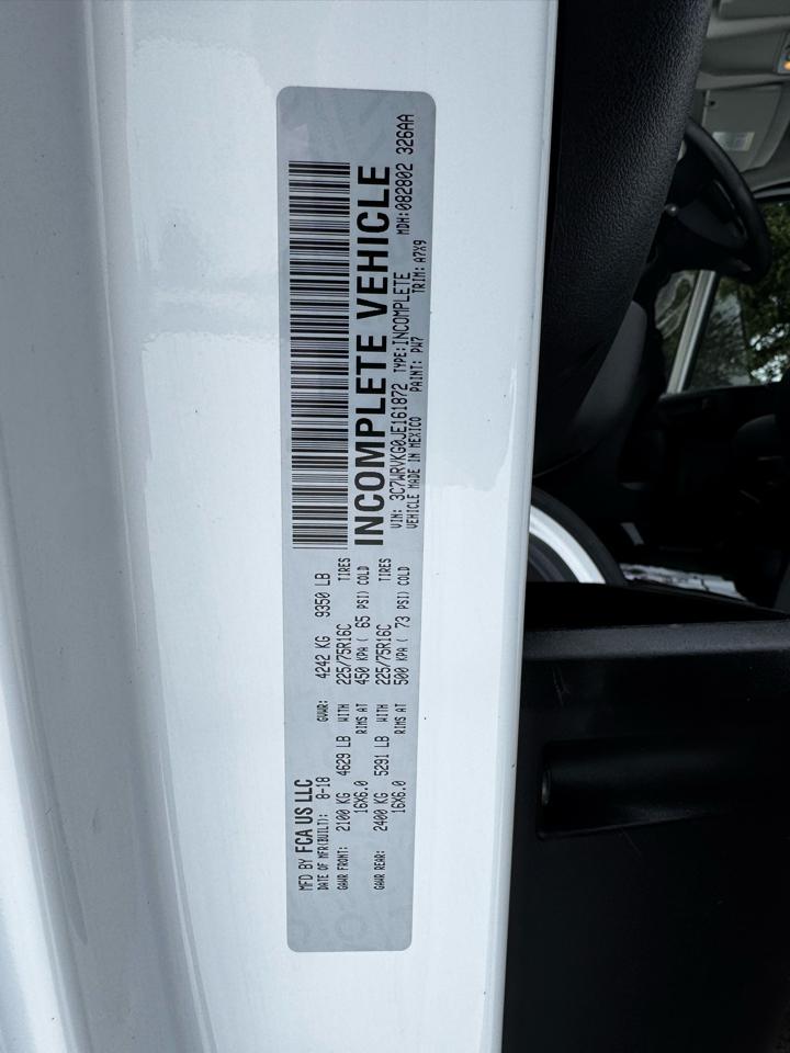 RAM ProMaster Cutaway 3500 136" WB 2018