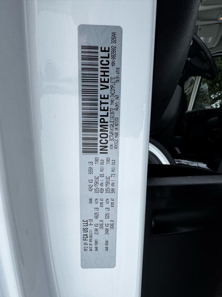 RAM ProMaster Cutaway 3500 136" WB 2018