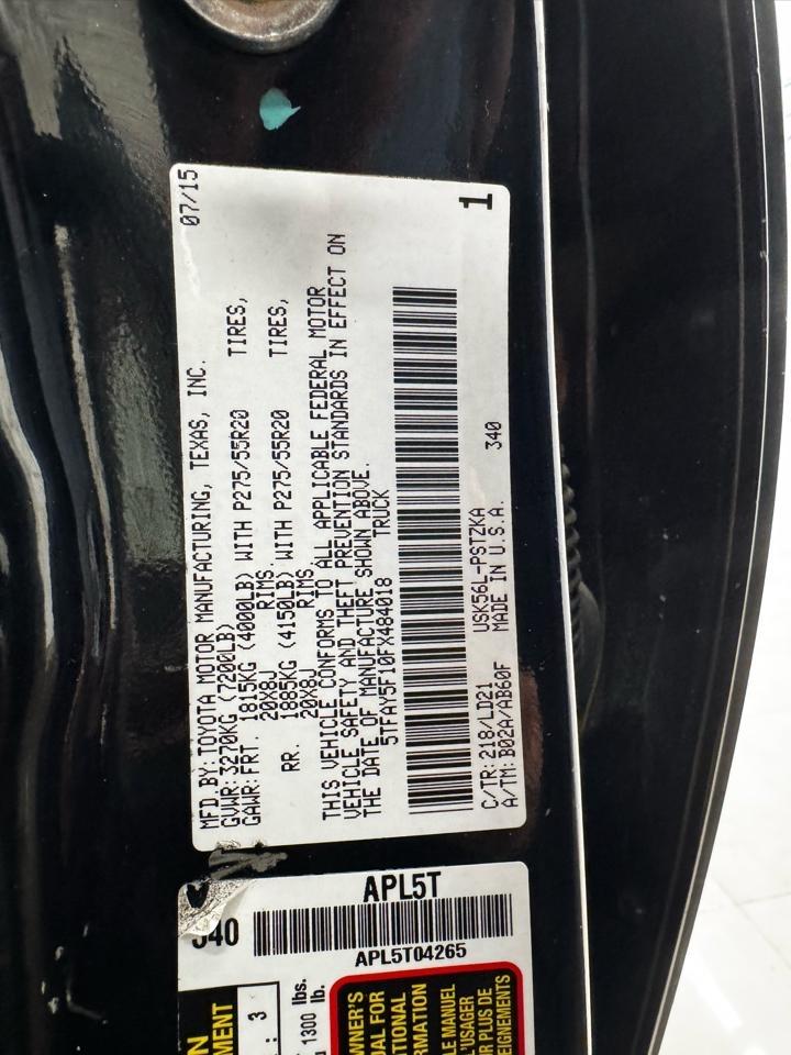 Toyota Tundra 4WD Truck CrewMax 5.7L V8 6-Spd AT 1794 (Natl) 2015