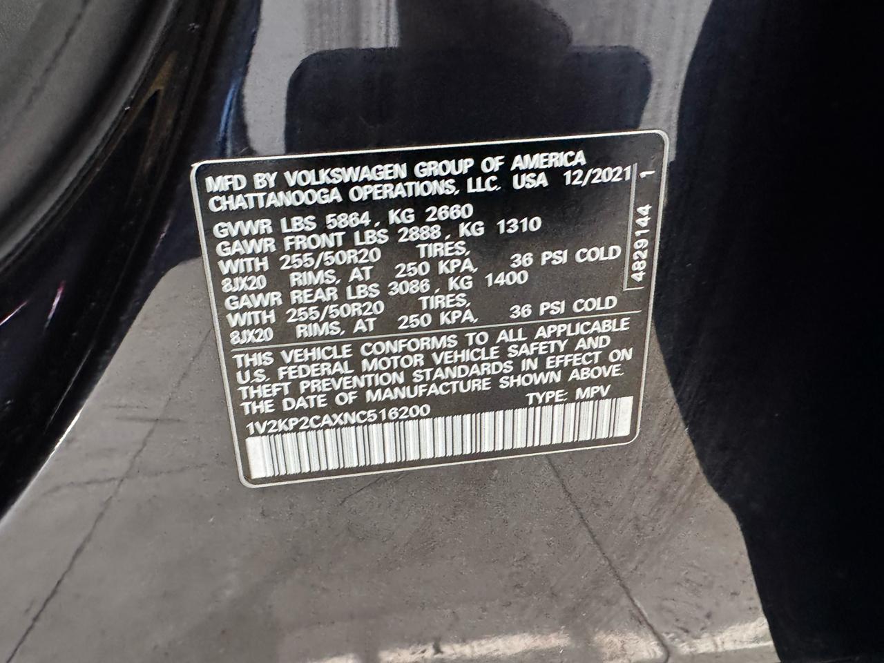 Volkswagen Atlas 2.0T SE w/Technology 4MOTION 2022