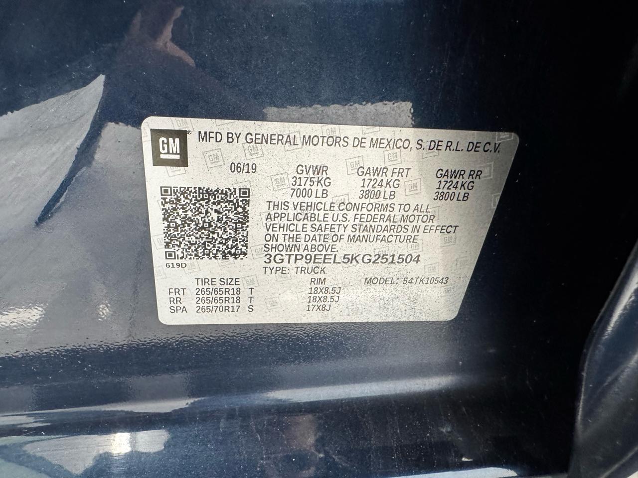 GMC Sierra 1500 4WD Crew Cab 147" AT4 2019