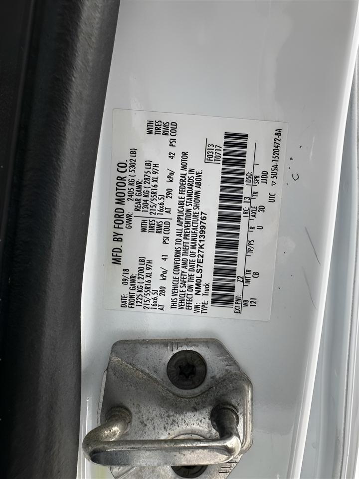 Ford Transit Connect Van XL LWB w/Rear Symmetrical Doors 2019