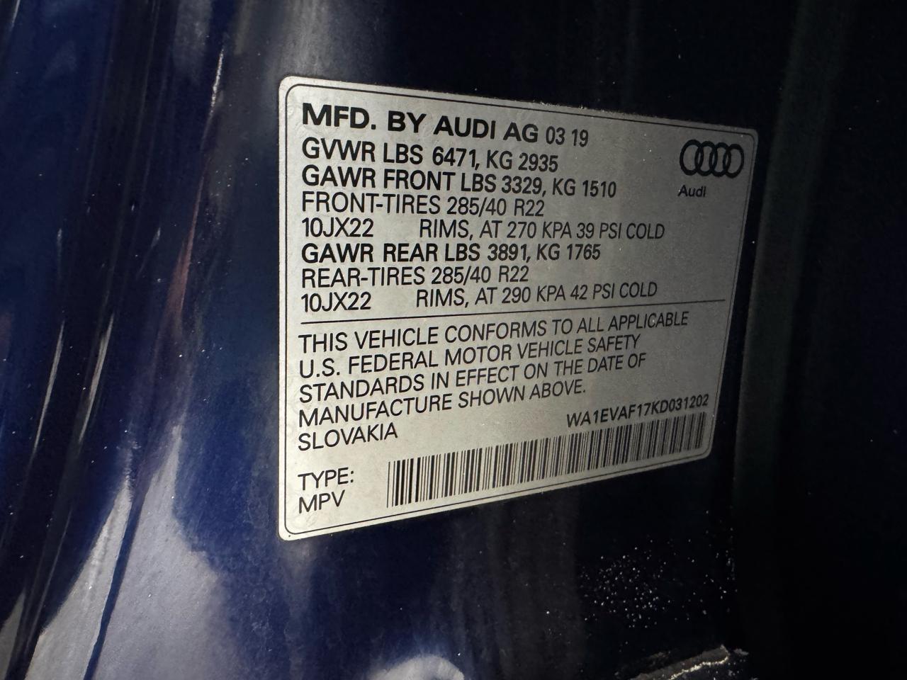 Audi Q8 Premium Plus 55 TFSI quattro 2019