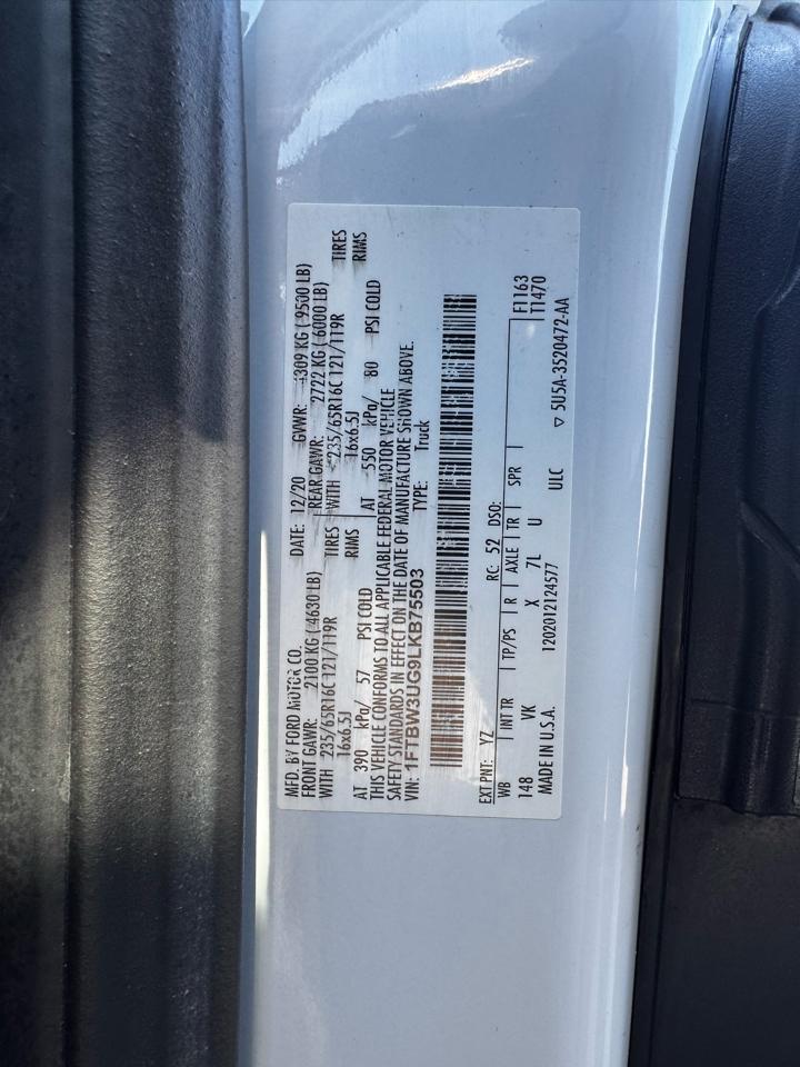 Ford Transit Cargo Van T-350 148" EL Hi Rf 9500 GVWR AWD 2020