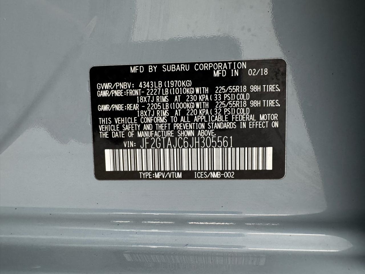 Subaru Crosstrek 2.0i Limited CVT 2018