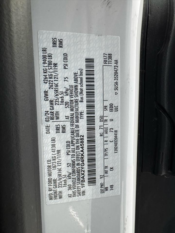 Ford Transit Passenger Wagon T-350 148" Low Roof XLT RWD 2024