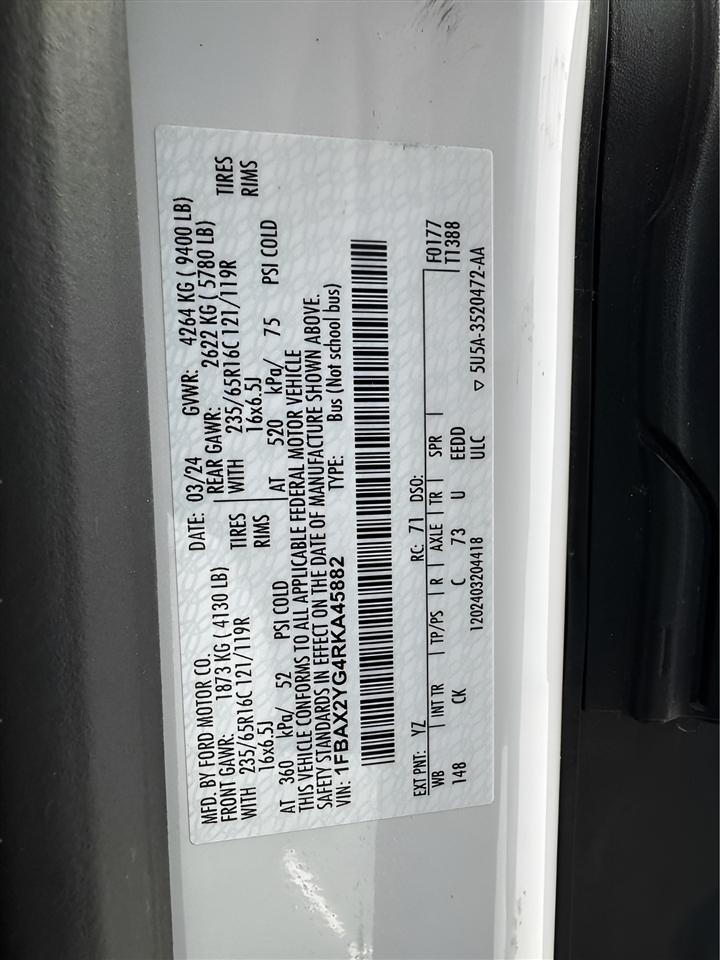 Ford Transit Passenger Wagon T-350 148" Low Roof XLT RWD 2024