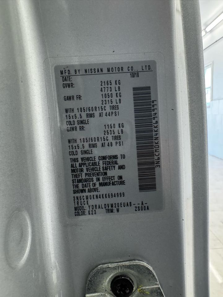 Nissan NV200 Compact Cargo I4 S 2019