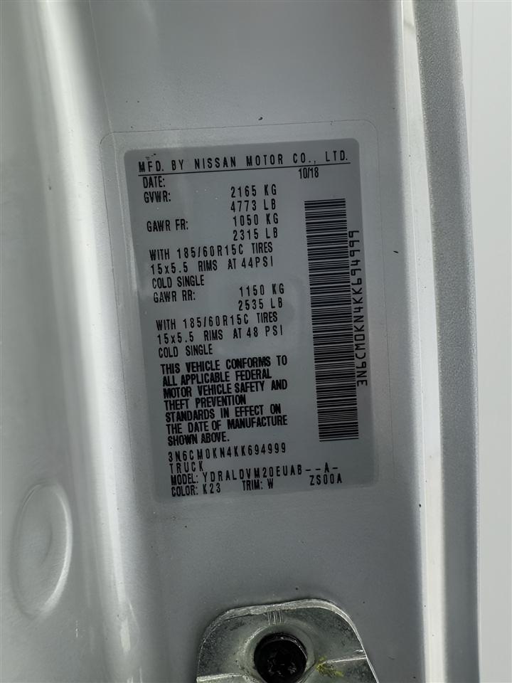 Nissan NV200 Compact Cargo I4 S 2019