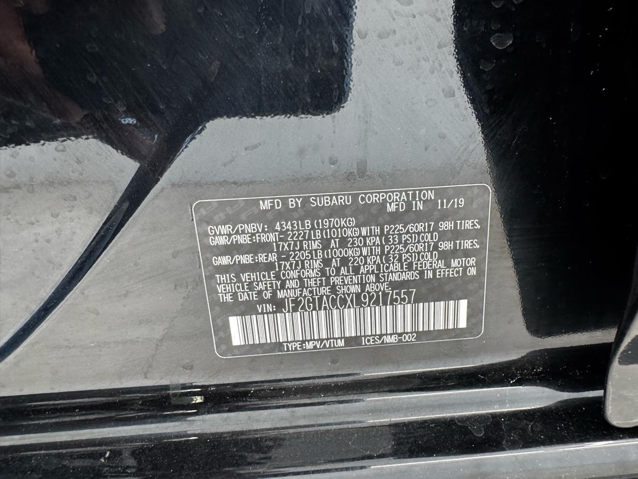 Subaru Crosstrek Premium Manual 2020