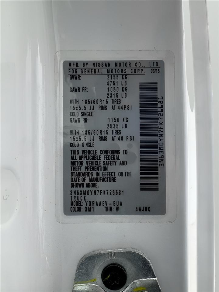 Chevrolet City Express Cargo Van FWD 115" LS 2015
